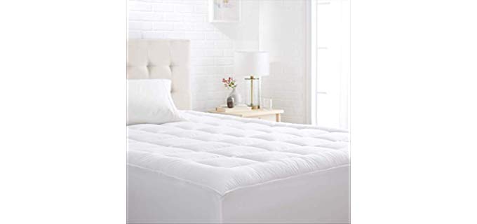 amazon Basics Quilted Microfiber Mattress Topper - Hypoallergenic Mattress Topper for Back Pain