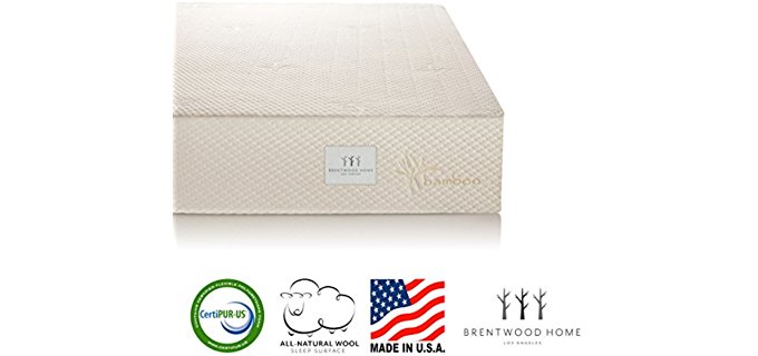 Brentwood Home Hypoallergenic Foam Mattress - Soft Memory Foam Fibromyalgia Pain Relief Mattress