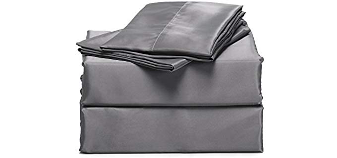 Bedsure Pocket Fitting - Dark Gray Satin Sheet