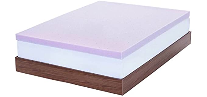 Sittikul 3 Inch Lavender Infused - Memory Foam Mattress Topper