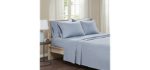 Comfort Spaces Queen - Solid Blue Flannel Sheet