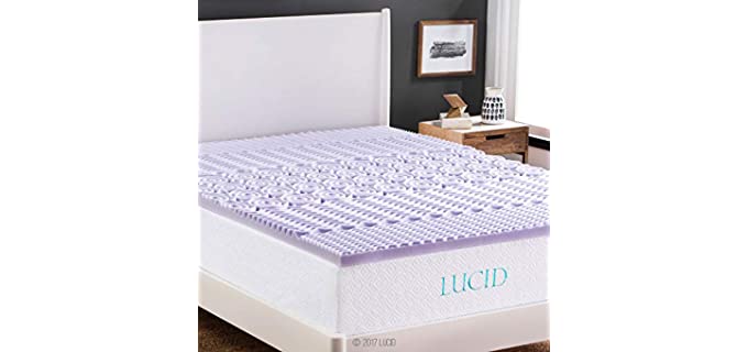 LUCID Lavender - Textured Mattress Topper For College Dorm