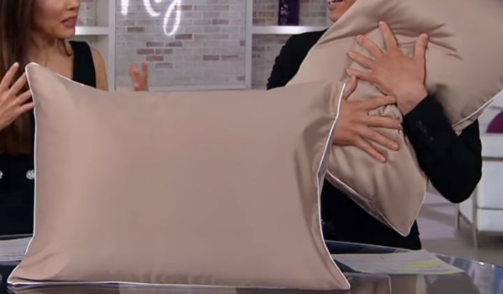 Confirming how soft and comfortable the copper pillow