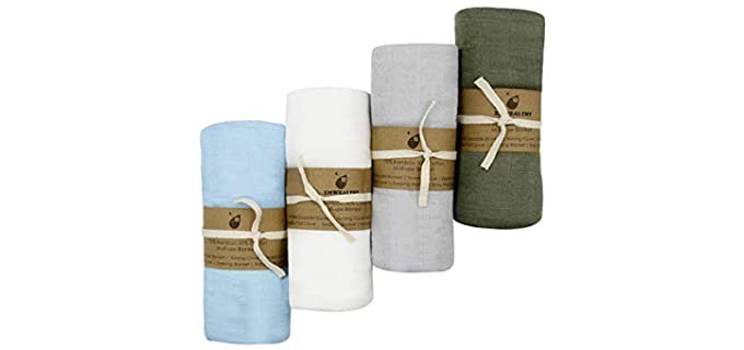 XMWEALTHY 4 Pack - Organic Swaddle Blanket