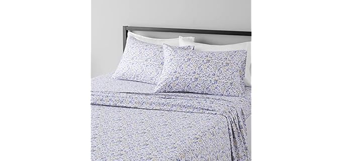 Amazon Basics Blue Floral - Deep Pocket Fitted Sheet