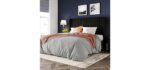 Allewie Queen Size Velvet Bed Frame/Vertical Channel Tufted Wingback Headboard/Upholstered Platform Bed/Strong Wooden Slats/No Box Spring Needed/Easy Assembly/Black
