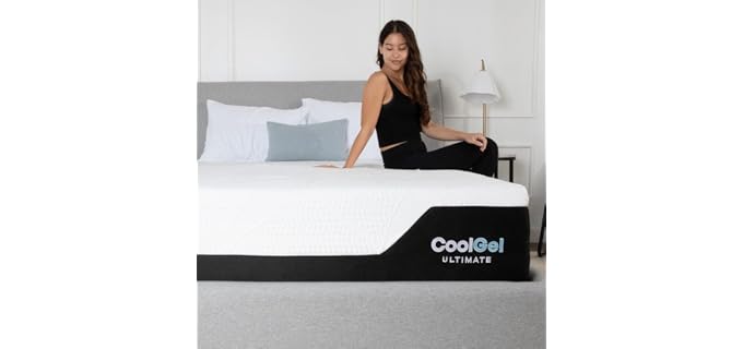 COOL GEL 12 Inch Queen Mattress, Cooling Gel Memory Foam Mattress in a Box, Medium Firm Support & Pressure Relief, Fiberglass Free, CertiPUR-US Certified