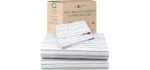 California Design Den 100% Organic Cotton Percale Sheets Queen, 4 Pc Set