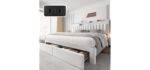 CypBed King Bed Frame with 4 Storage Drawers and Headboard,Charging Station