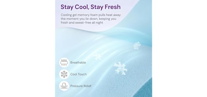 GAESTE Full Size 10 Inch Cooling Gel Memory Foam Mattress, Medium Feel