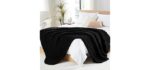 L'AGRATY Chunky Knit Throw Blanket for Couch, 72'' x 84'' Knit Throw, Black