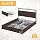 Lifezone Queen Bed Frame with 2-Tier Storage Headboard, Metal Platform Bed Frame with 4 Storage Drawers, Built in Charging Station & LED, Noise-Free/Metal Support/No Box Spring Needed, Coffee Brown
