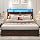 Lifezone Queen Bed Frame with 2-Tier Storage Headboard, Metal Platform Bed Frame with 4 Storage Drawers, Built in Charging Station & LED, Noise-Free/Metal Support/No Box Spring Needed, Coffee Brown