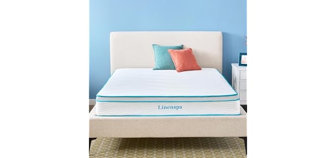 Linenspa 10 Inch Hybrid Mattress - Medium Feel - Twin - Bed in a Box
