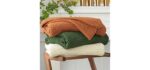 Longhui bedding Chunky Cable Knit Throw Blanket Lightweight Beige 100% Organic Cotton Blanket for Sofa Couch Bed Baby Nursery, Rustic Shabby Chic Modern Farmhouse, 60” x 80”