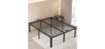 MAF 18 Inch King Bed Frame with Round Corner Legs Mattress Slide Stopper
