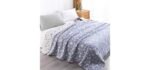 NTBAY Twin 3 Layer Muslin Cotton Blanket, 68 x 92, Blue Stars