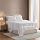 Nestl Extra Deep Split King Sheet Set - 7 Piece Breathable & Cooling Sheets - Hotel Luxury Bedding Set w/18-24 Inch Deep Pockets - Easy & Secure Fit - Super Soft, Wrinkle Free & Comfy - White