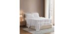 Nestl Extra Deep Split King Sheet Set - 7 Piece Breathable & Cooling Sheets - Hotel Luxury Bedding Set w/18-24 Inch Deep Pockets - Easy & Secure Fit - Super Soft, Wrinkle Free & Comfy - White