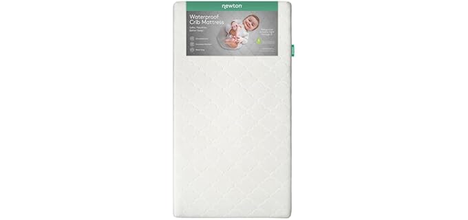 Newton Baby Waterproof Crib Mattress, Breathable & Washable - White