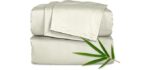 Pure Bamboo Queen Sheets, Genuine 100% Organic Viscose Derived from Bamboo Bed Sheet Set, Luxuriously Soft & Cooling, Double Stitching, 2 Year Quality Promise (Queen, Birch)