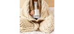 SAMIAH LUXE Chunky Knit Throw Blanket 50x70, Buttercream Cream Chenille Throw Blanket for Couch Bed Sofa, Soft Fluffy Cable Knit Blanket, Oeko-TEX Certified, Machine Washable