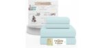 SUPREME ELEGANCE King Sheets, Organic Cotton Sheets, Soft & Cozy, Pale Aqua