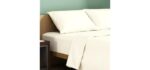 TEXAS LINEN CO. 100% Organic Cotton Percale Sheets Queen Size - 4 PC Ivory Organic Sheets Queen Set, Soft, Crisp & Cooling, Fully Elasticized 16