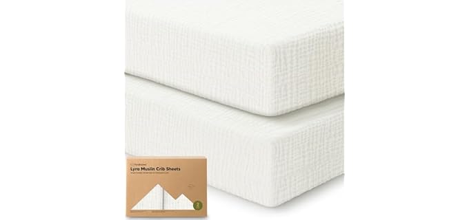 KeaBabies Lyra Muslin Fitted Crib Sheets 2-Pack