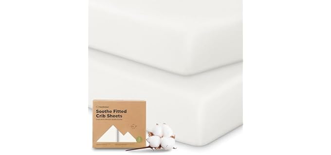 KeaBabies Organic Cotton Fitted Crib Sheets 2-Pack