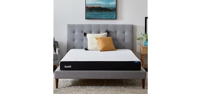 LUCID 8 Inch Gel Memory Foam Mattress, Medium Firm, Cooling, Queen Size | Medium firm feel, 8 in profile, Bamboo charcoal and cooling gel, Fiberglass free, CertiPUR-US certified, 10 yr warranty