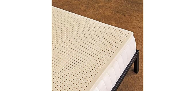 Pure Green Natural Latex Mattress Topper - Firm - 2 Inch - Queen Size (GOLS Certified Organic)